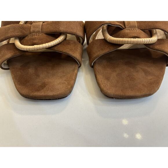 Veronica Beard Brown Sandals with Gold Accent - Picture 9 of 10